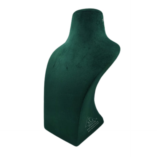 Dummy Dark Green Suede Necklace Stand with Curve