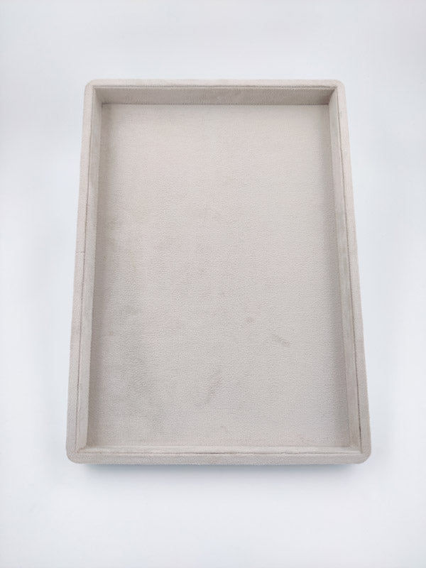 Cream Suede Fabric Jewellery Display tray(Long Height)