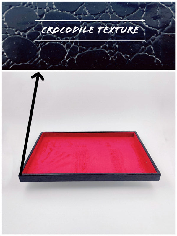 Crocodile red suede fabric Jewellery Display Tray