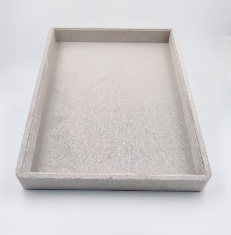 Cream Suede Fabric Jewellery Display tray(Long Height)