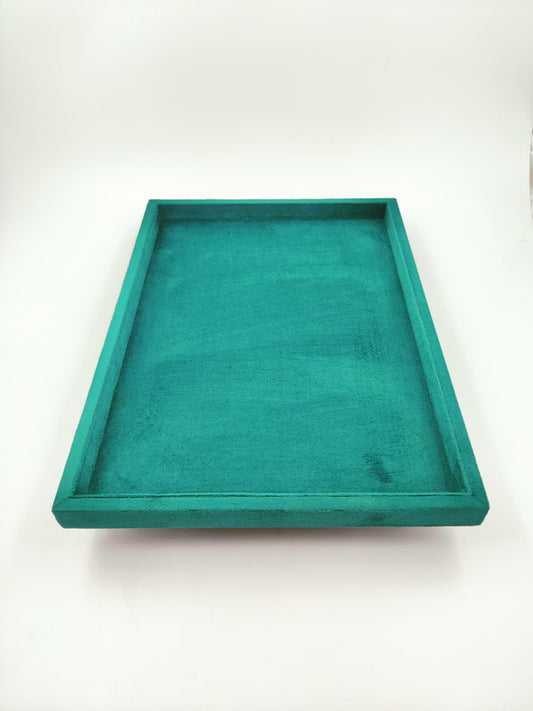 Dark Green Suede Fabric Jewellery Display Tray