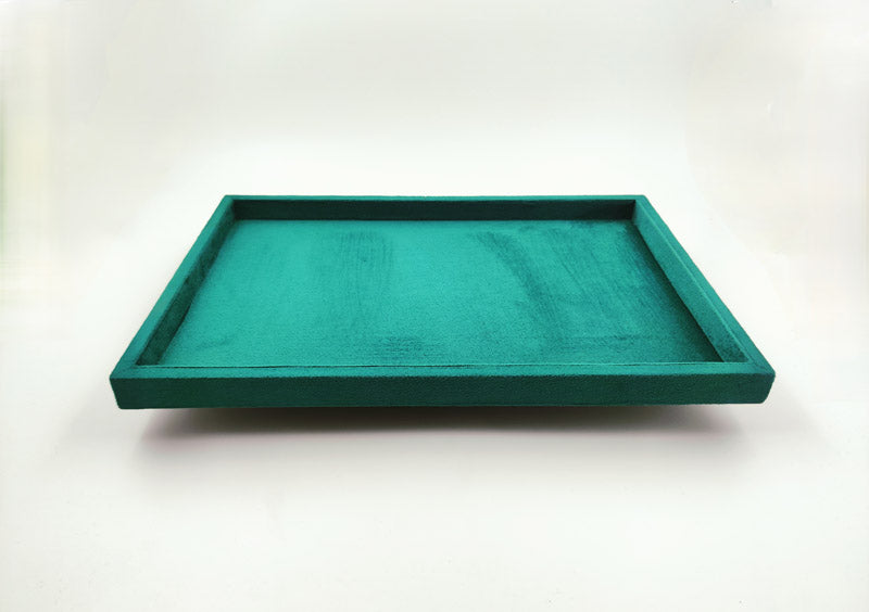 Dark Green Suede Fabric Jewellery Display Tray