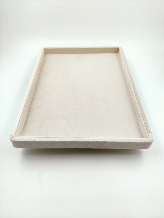 Cream Suede Fabric Jewellery Display tray