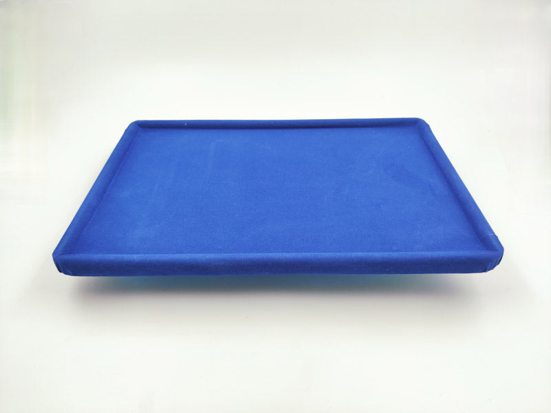 Dark Blue Velvet Round Boundary Jewellery Display Tray