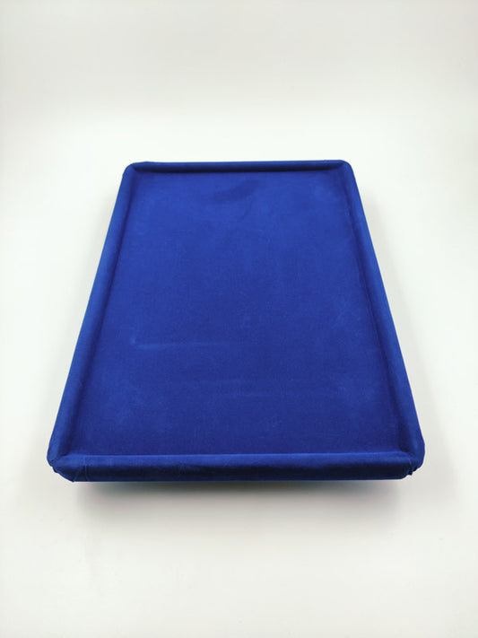 Dark Blue Velvet Round Boundary Jewellery Display Tray