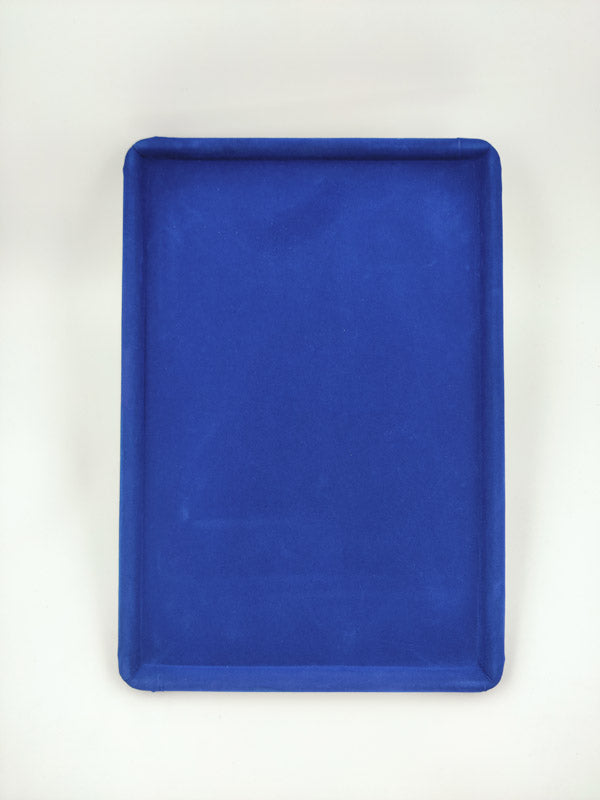 Dark Blue Velvet Round Boundary Jewellery Display Tray