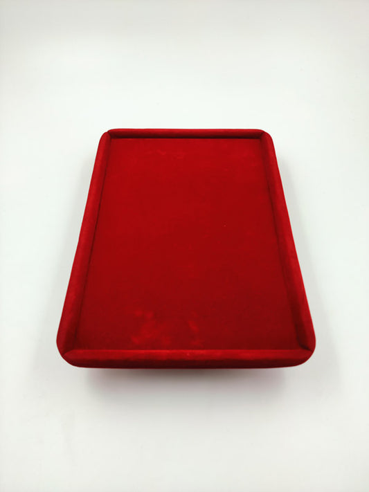 Red Velvet Round Boundary Jewellery Display Tray