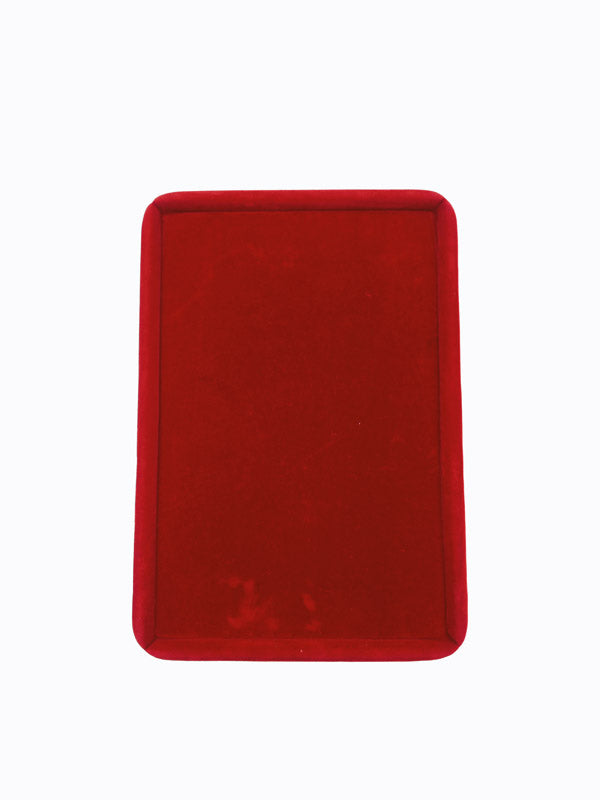 Red Velvet Round Boundary Jewellery Display Tray