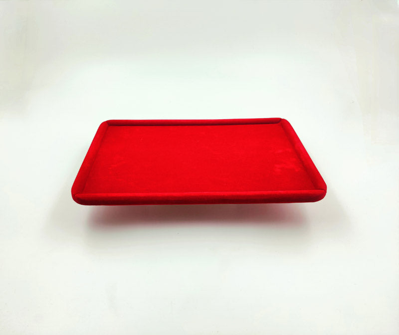 Red Velvet Round Boundary Jewellery Display Tray