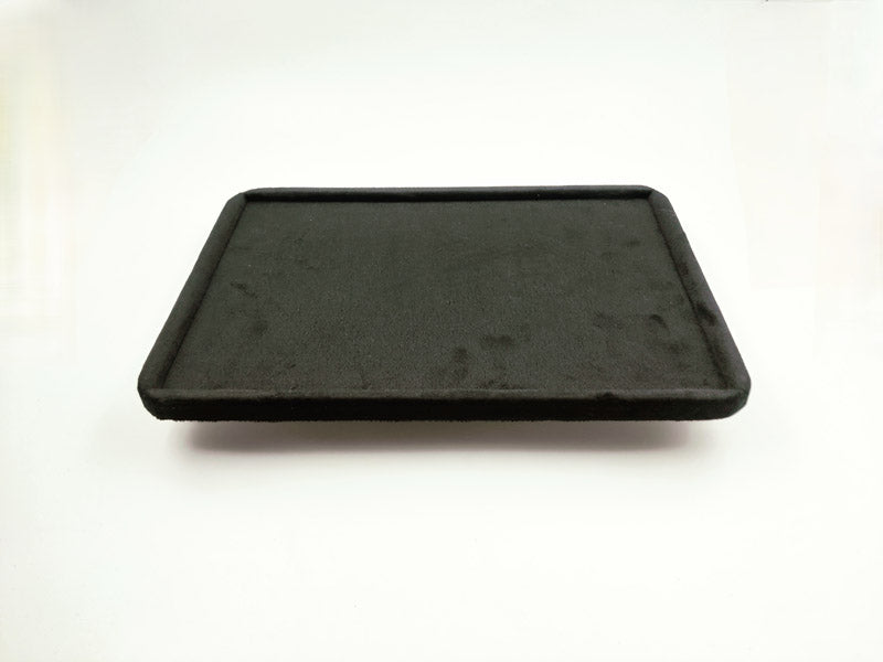 Black Suede Fabric Round Boundary Jewellery Display Tray