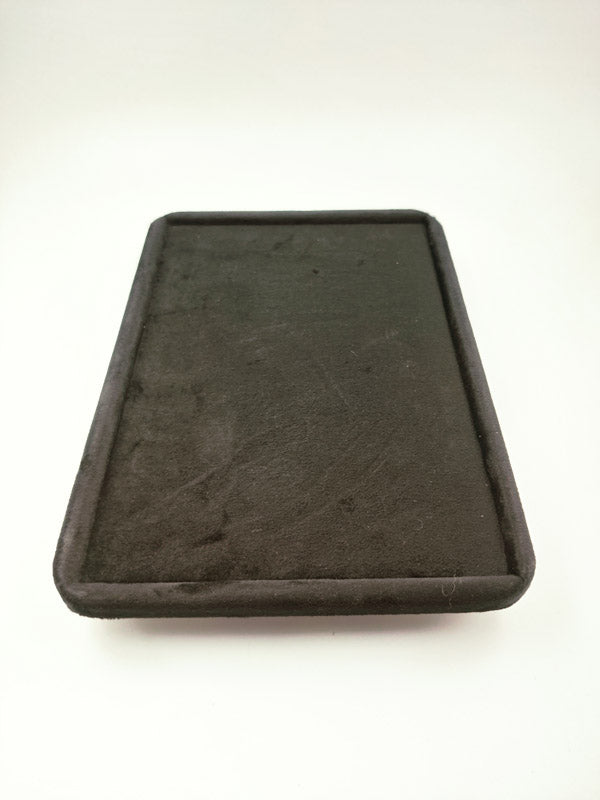 Black Suede Fabric Round Boundary Jewellery Display Tray