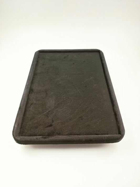 Black Suede Fabric Round Boundary Jewellery Display Tray