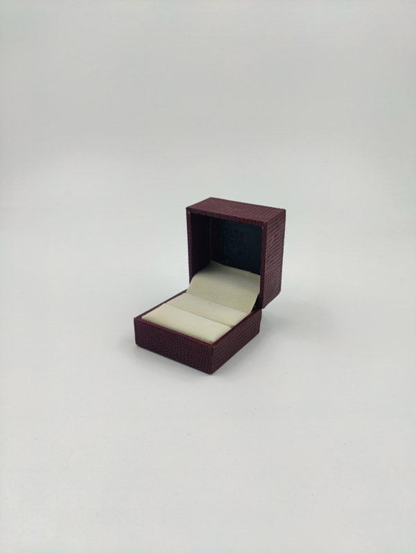 Maroon Crocodile Texture Small Ring Box