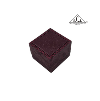 Maroon Crocodile Texture Small Ring Box