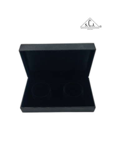 Black Crocodile Texture Double Bangle Box