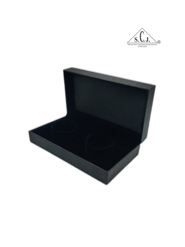 Black Crocodile Texture Double Bangle Box