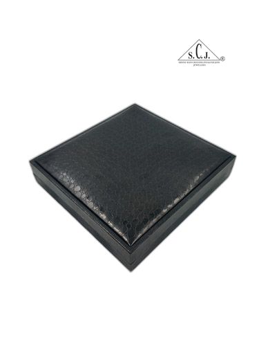 Black Crocodile Texture Large Necklace Set Box