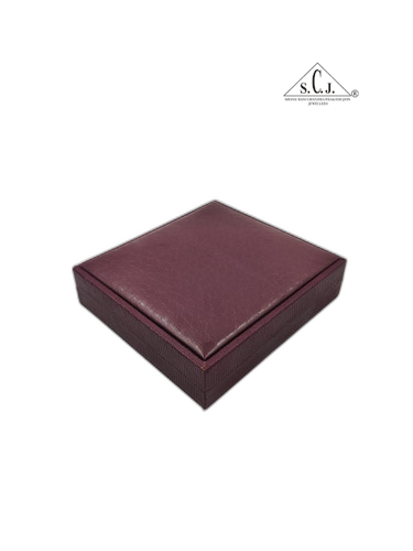 Maroon Crocodile Texture Small Necklace Set Box