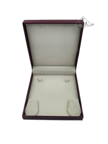 Maroon Crocodile Texture Small Necklace Set Box