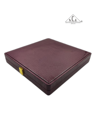 Maroon Crocodile Texture Extra-Extra Large Necklace Set Box
