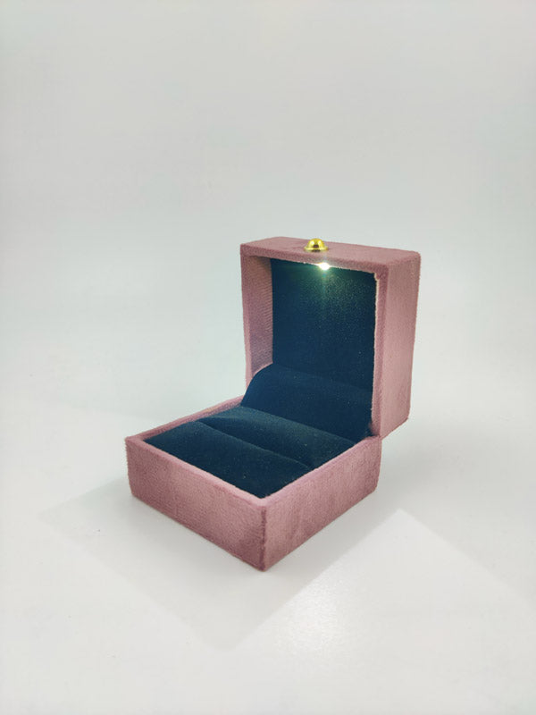 Pink Cuthley Texture Suede Fabric Ring LED Light Box