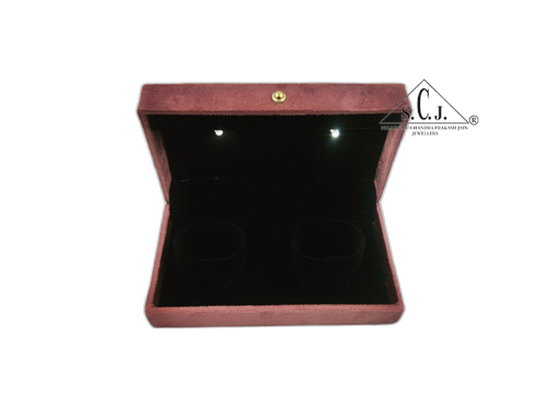 Pink Cuthley Texture Suede Fabric Double Bangle LED Light Box