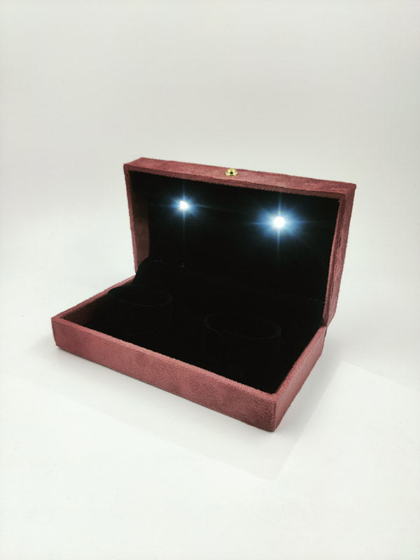 Pink Cuthley Texture Suede Fabric Double Bangle LED Light Box