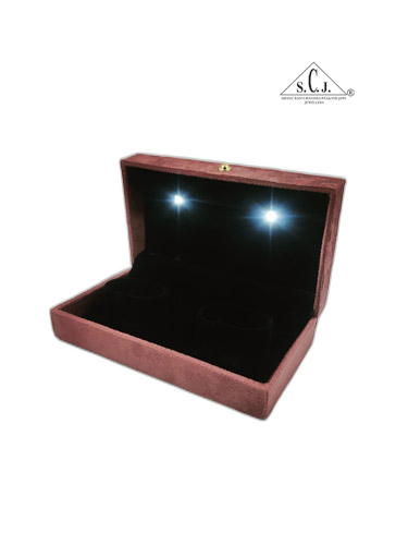 Pink Cuthley Texture Suede Fabric Double Bangle LED Light Box