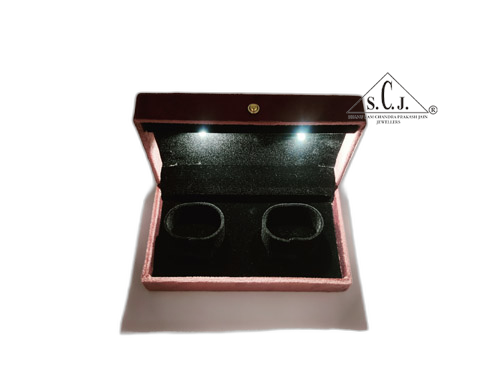Pink Cuthley Texture Suede Fabric Double Bangle LED Light Box
