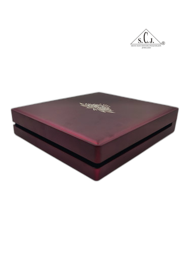 Premium Red Silk Series Medium Necklace Set LED Light Box