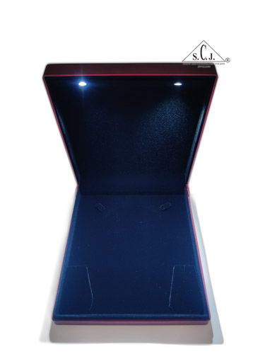 Premium Blue Silk Series Small Necklace Set LED Light Box