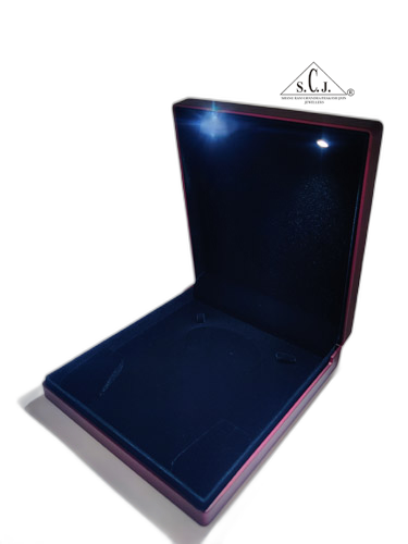 Premium Blue Silk Series Small Necklace Set LED Light Box