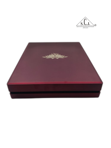 Premium Red Silk Series Large Necklace Set LED Light Box