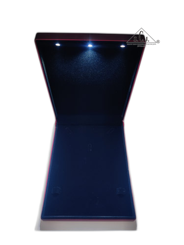Premium Red Silk Series Large Necklace Set LED Light Box