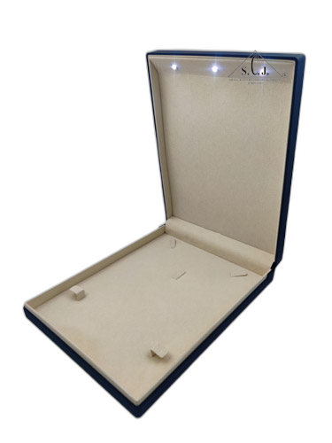 Premium Blue Silk Series Large Necklace Set LED Light Box