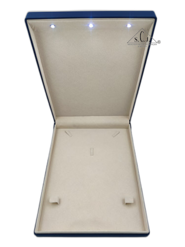 Premium Blue Silk Series Large Necklace Set LED Light Box