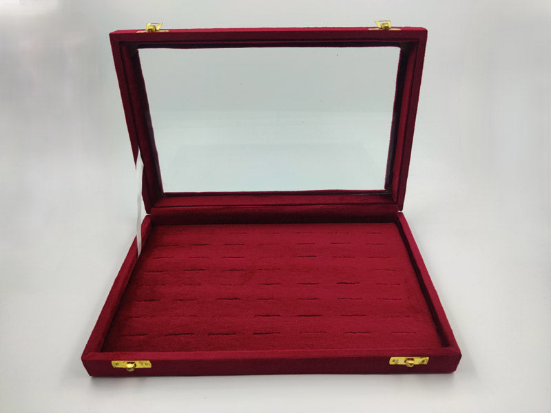 Red Suede Ring Stock Box