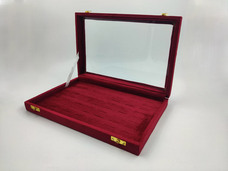 Red Suede Ring Stock Box