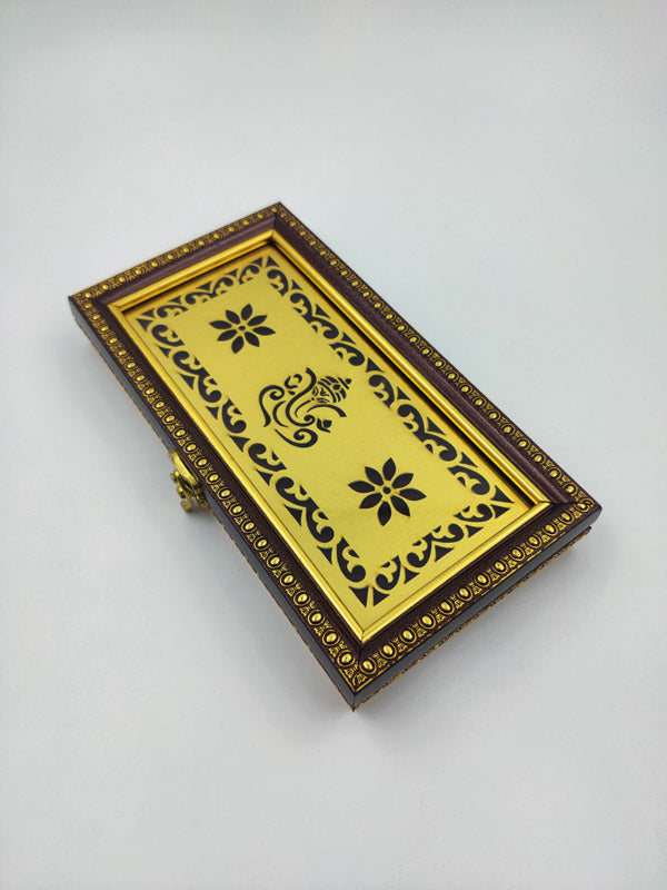 5g Red Wooden 7-Coins Rectangle Box | 5g Silver/Gold 7-Sikka Rectangle Box Holder | 5g 7-Ginni Rectangle Box