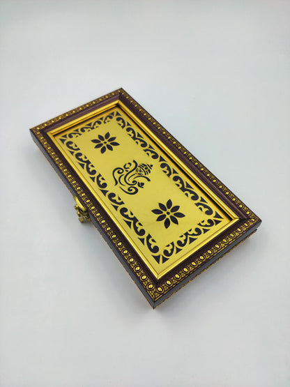 5g Red Wooden 7-Coins Rectangle Box | 5g Silver/Gold 7-Sikka Rectangle Box Holder | 5g 7-Ginni Rectangle Box