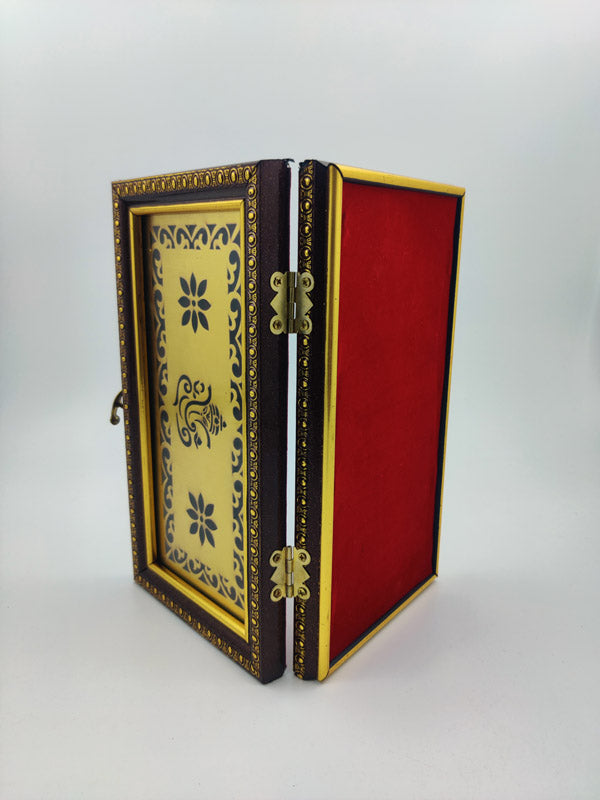5g Red Wooden 7-Coins Rectangle Box | 5g Silver/Gold 7-Sikka Rectangle Box Holder | 5g 7-Ginni Rectangle Box