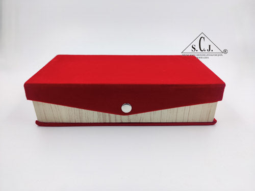Red Velvet Jewellery Storage Double Bangle Box