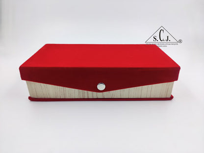 Red Velvet Jewellery Storage Double Bangle Box