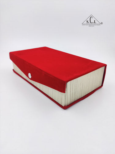 Red Velvet Jewellery Storage Double Bangle Box
