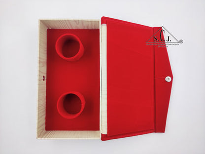 Red Velvet Jewellery Storage Double Bangle Box