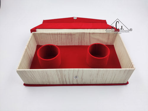 Red Velvet Jewellery Storage Double Bangle Box