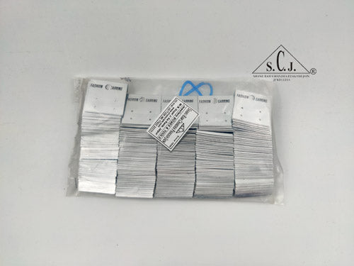 Small Plastic Earring Silver Display Card
