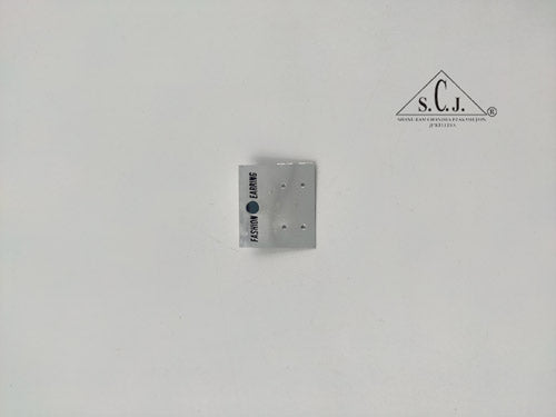 Small Plastic Earring Silver Display Card