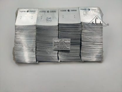 Large Plastic Earring Silver Display Card