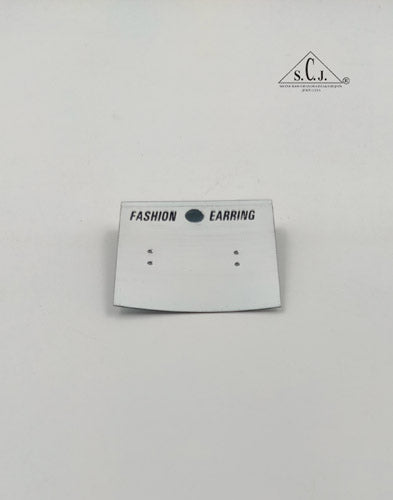 Large Plastic Earring Silver Display Card